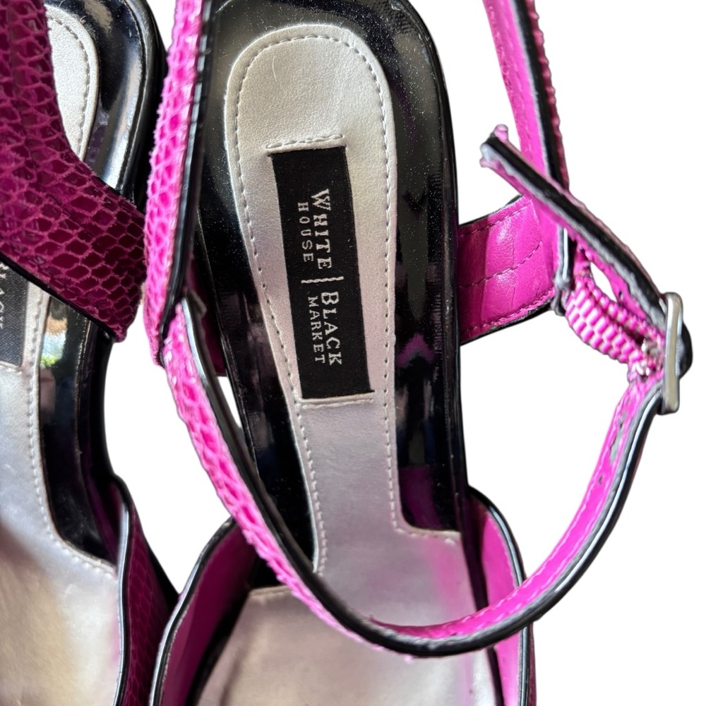 White House Black Market Pink and Black Heels with Ankle Straps - Picture 5 of 6